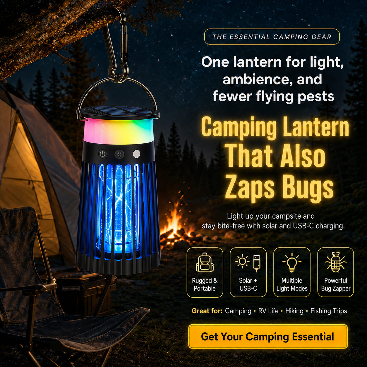 The Lumiere Solar Bug Zapper Light