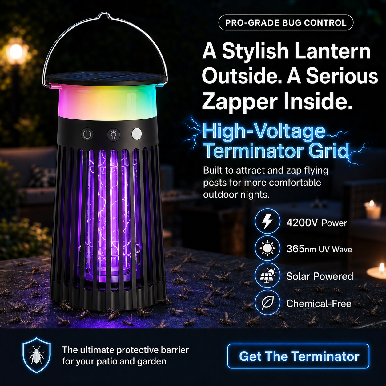 The Lumiere Solar Bug Zapper Light