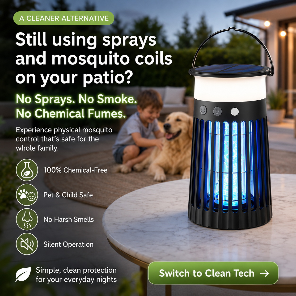 The Lumiere Solar Bug Zapper Light