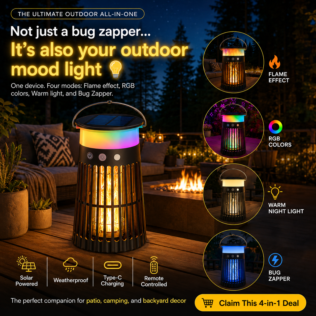 The Lumiere Solar Bug Zapper Light